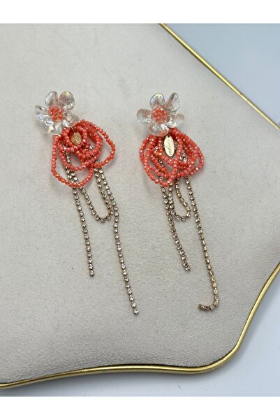 MyladyAccessoriess Sand Bead and Single Stone Detail Earrings