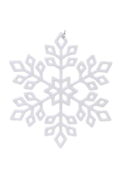 OEM Χριστουγεννιάτικο Στολίδι Δέντρου Λευκή Νιφάδα Χιονιού 15εκ.