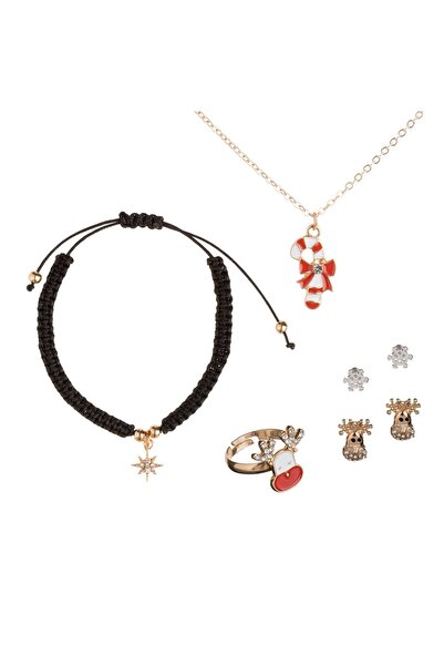 OEM Christmas Gift Set with Macrame Bracelet Ring Necklace & Earrings - 5pcs