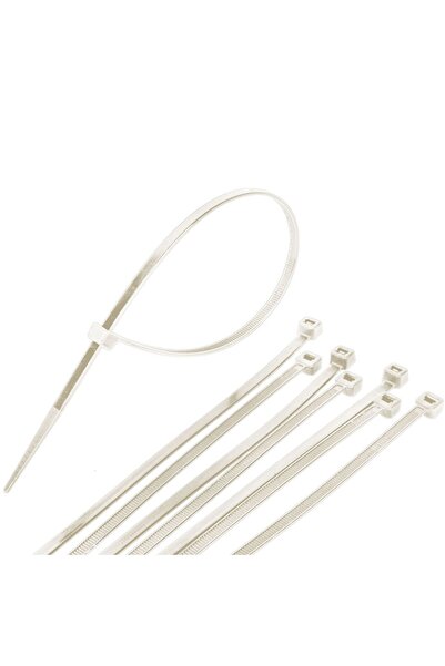 OEM White Plastic Cable Ties 20x0.48cm - 60pcs