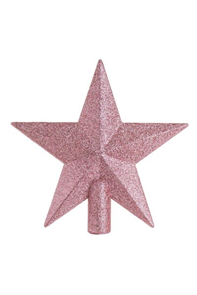 OEM Varf pentru Brad Stea 3D Roz cu Glitter 20cm