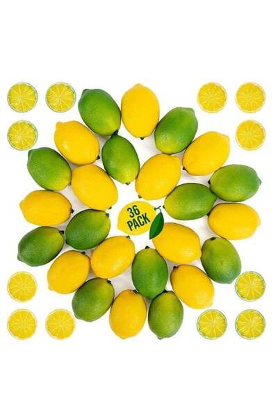 Generic مجموعة شرائح الليمون والليمون الحامض الاصطناعي - عبوة من 36 قطعة