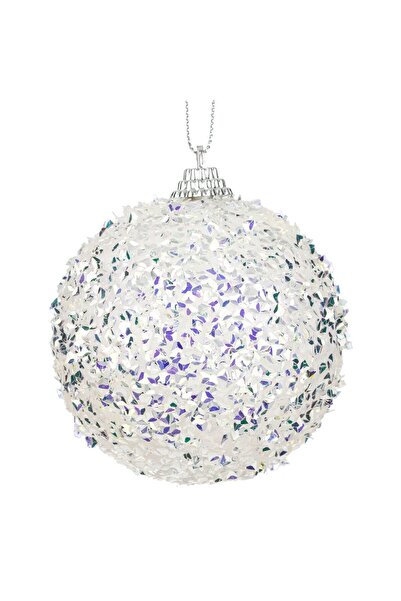 OEM Ornament Brad de Craciun din Spuma Glob Tinsel Irizat Ø8cm