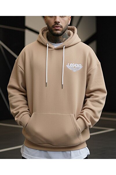 REBRAND Printed Unisex Sweatshirt Oversized Hoodie Hooded Thick 3 Yarn