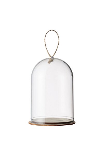OEM Transparent Plastic Dome with Wooden Base Decorative Christmas Ø5x9.5 cen...