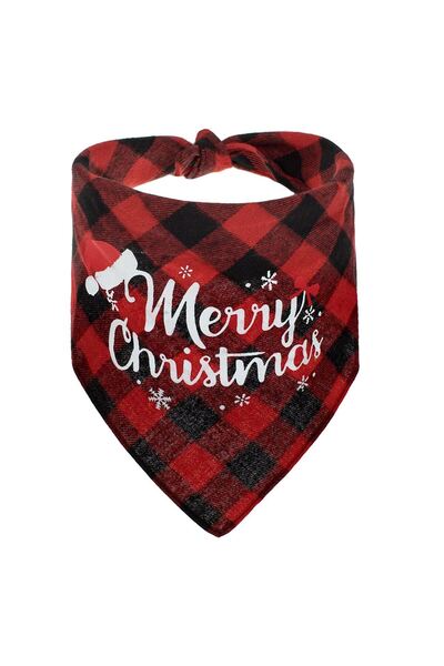 OEM Bandana de Crăciun Roșie cu Carouri pentru Animale de Companie 67 × 31.5 cm