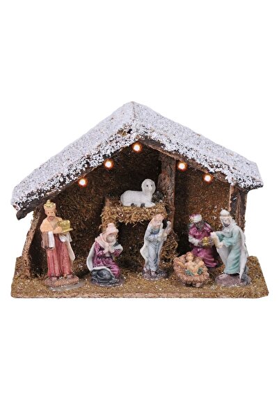 OEM Decoratiune de Craciun Iesle cu 5 LED-uri 26x10.5x18cm - 7 Figurine