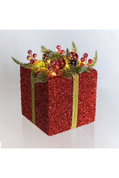 OEM Κόκκινο Διακοσμητικό Δώρο από Αφρό με Χρυσόνημα, Μούρα και Χριστουγεννιάτ...