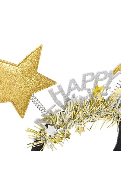 OEM Happy New Year Gold Star Hair Crown