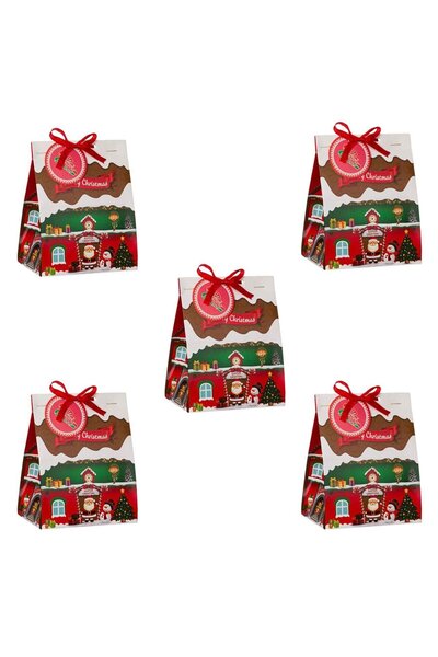 OEM Cutii din Carton pentru Dulciuri Casuta de Craciun 11.5x7.4x14cm - 5buc