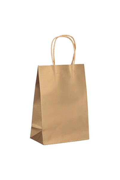 OEM Χρυσή Τσάντα δώρου Kraft 16x8x23εκ.