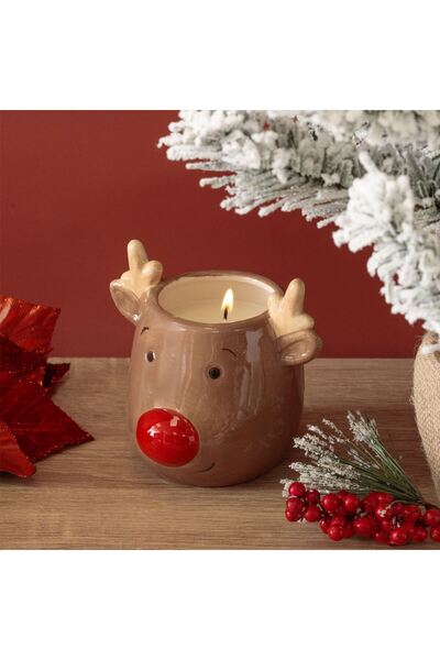 OEM Lumanare de Craciun Alba Parfumata in Recipient Ceramic Ren 12x10x11cm