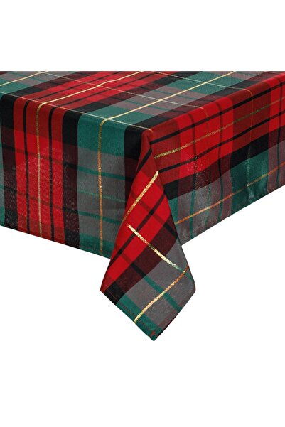 OEM Fata de Masa Decorativa de Craciun Carouri Rosu Verde Lurex Auriu 140x140cm