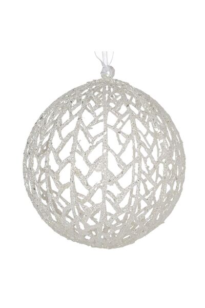 OEM Ornament Brad de Craciun Glob Alb Irizat Ø15cm