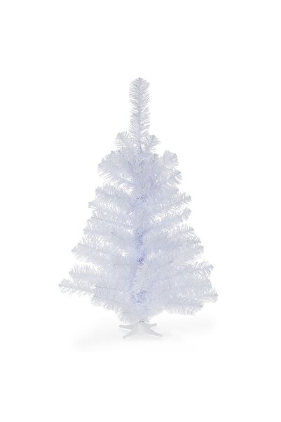 OEM Artificial White Tabletop Christmas Pine Tree with 60 Branches - 75cm