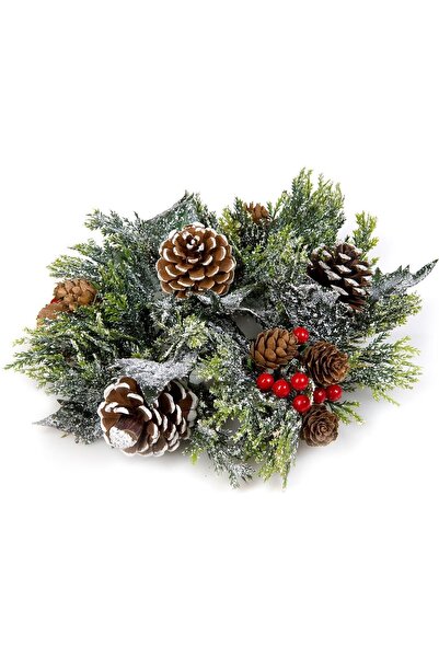 OEM Inel Decorativ de Craciun pentru Lumanare Conuri de Brad Crengi 25cm