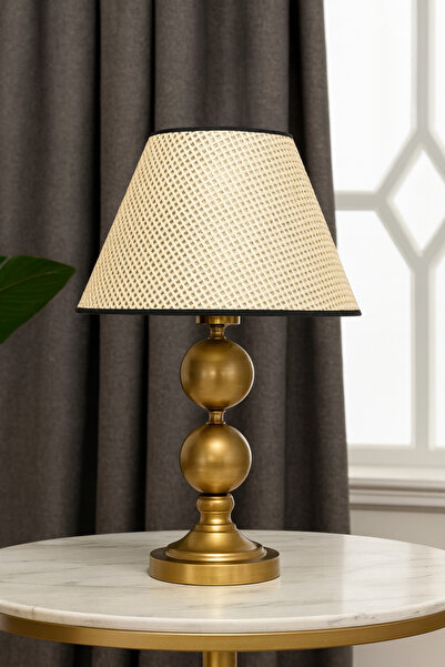 Natiorj Eskitme Dejavu Model Hazeran Konik Şapkalı Abajur Salon Yatak Odası S...