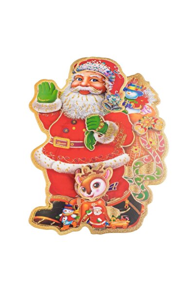 OEM Autocolant Decorativ de Craciun 3D Mos Craciun Ren Brad 15x19cm