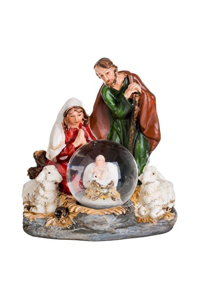 OEM Glob de Zapada Decorativ de Craciun Iesle Gri cu Baza Oite 10cm