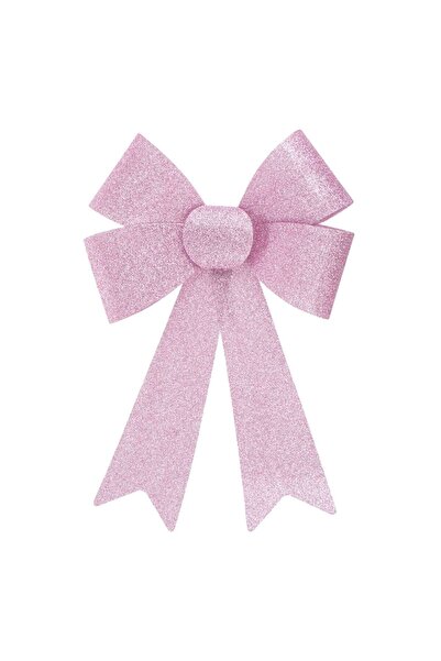 OEM Pink Christmas Decorative Bow with Glitter 33cm