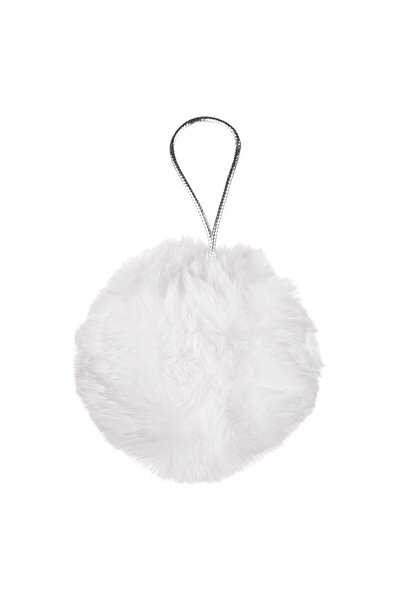 OEM Χριστουγεννιάτικο στολίδι δέντρου, λευκή γούνινη σφαίρα Ø8 εκ. ​ ​ εκατοστά