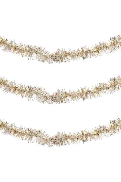 OEM Beteala de Craciun Bej Tinsel Irizat 3m x 5cm