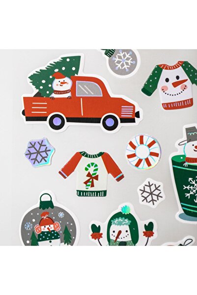 OEM Christmas Decorative Stickers Snowman Mug Sweater Foam - 29pcs