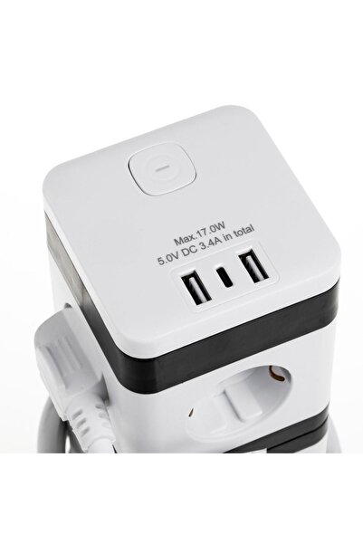 OEM Priza Turn cu 8 Prize Schuko 2 Porturi USB & 1 USB-C 3680W