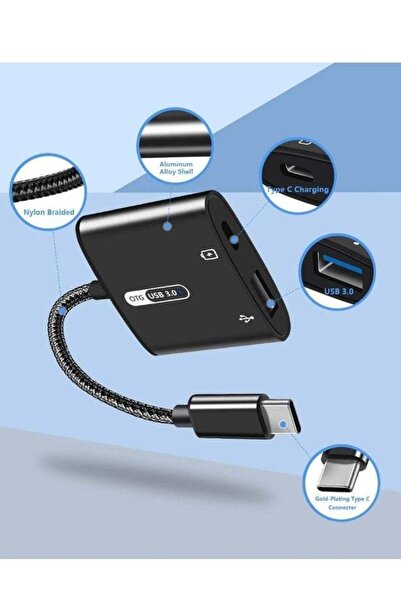 Generic USB-C OTG Adapter with Power 60W PD, 2-in-1 USB-C to USB, Compatible with iPad Pro, Galaxy S23, Pixe