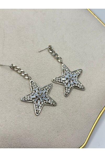 MyladyAccessoriess Star Baguette Stone Dangle Earrings (Brass Plated)