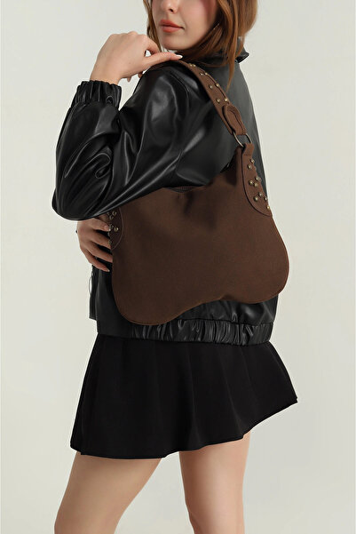 STİL SİDELYA Studded Zippered Women's Handbag and Shoulder Bag