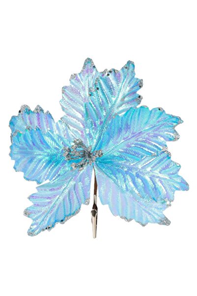 OEM Decorative Christmas Flower Ciel Iridescent with Clips 23cm