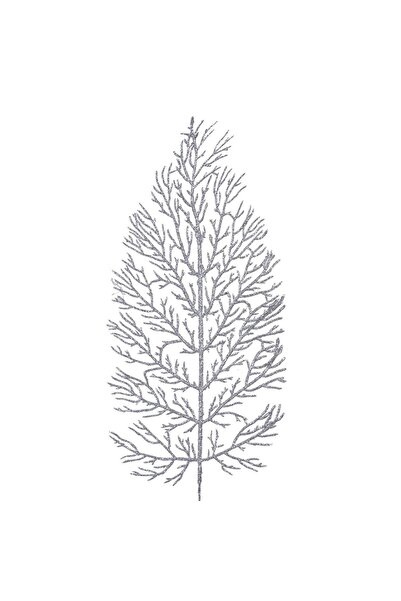 OEM Διακοσμητικό Χριστουγεννιάτικο Κλαδί Ασημένια Φτέρη 70εκ.