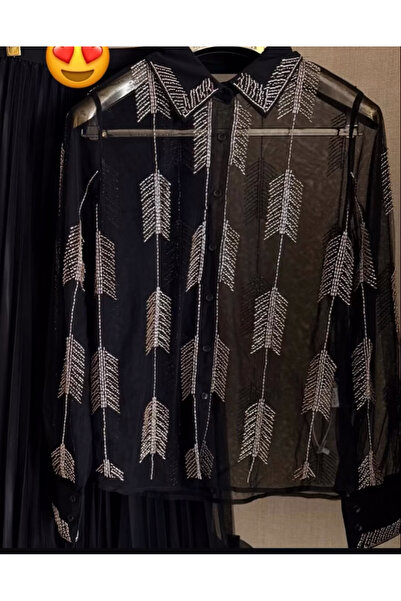 Maison MeDa Transparent Stone Embroidered Shirt