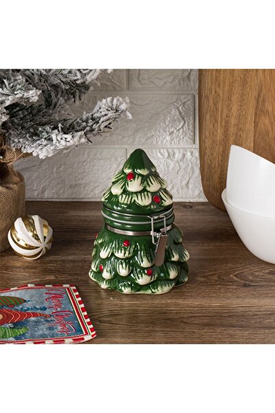OEM Christmas Tree Ceramic Storage Container 350ml