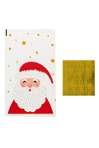 OEM Pungi din Plastic pentru Dulciuri de Craciun cu Imprimeu Mos Craciun Stel...