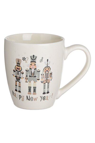 OEM Ecru Porcelain Mini Cup with Wooden Soldier Christmas Pattern 200ml