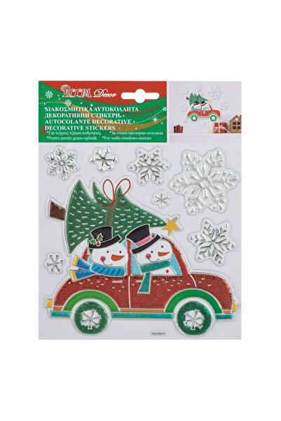 OEM Χριστουγεννιάτικα Διακοσμητικά Αυτοκόλλητα Αυτοκινήτου Χιονάνθρωπος Έλατο...