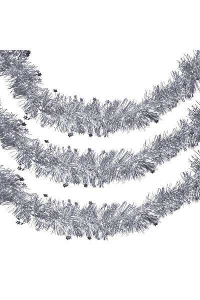 OEM Beteala de Craciun Argintie Tinsel 3m x 7cm