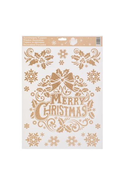 OEM Διακοσμητικό Χριστουγεννιάτικο Αυτοκόλλητο Στεφάνι  "Καλά Χριστούγεννα " ...