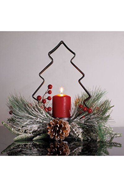 OEM Suport Decorativ de Craciun Brad Metalic cu Ramuri Ninse Berries 40x32cm