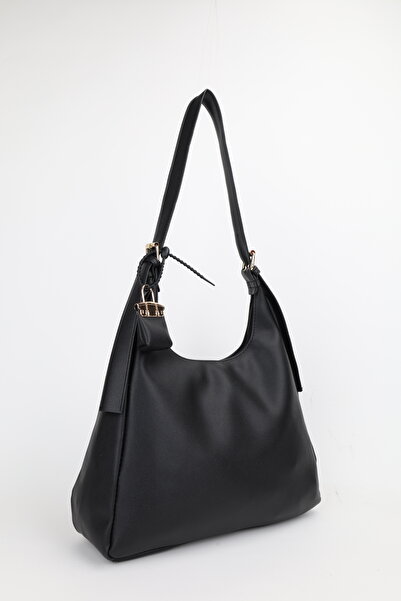 NOTHING Women's Black Charm Detailed Adjustable Belt Strap Shoulder Bag Blitz