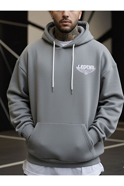 REBRAND Printed Unisex Sweatshirt Oversized Hoodie Hooded Thick 3 Yarn