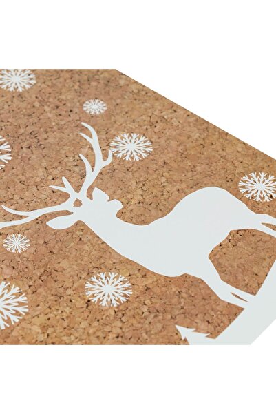 OEM Christmas Cork Plate Holder with White Pattern