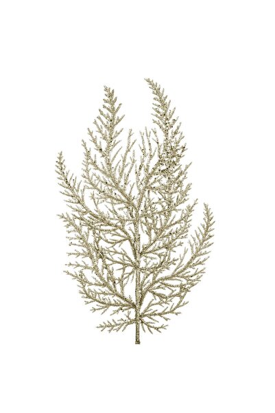 OEM Decorative Christmas Branch Fern Glitter Beige 47 centimeters
