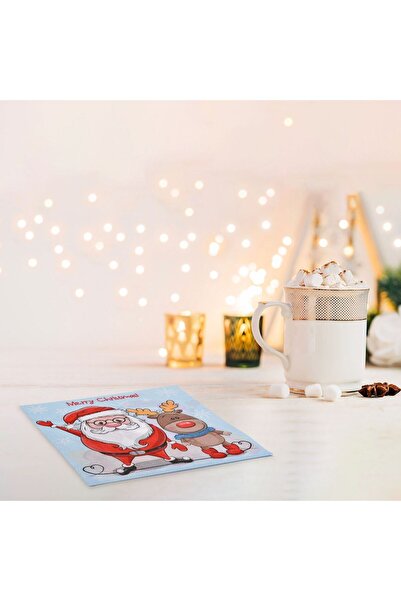 OEM Servetele de Masa de Craciun Mos Craciun Cerb "Merry Christmas" 33x33cm - 20buc