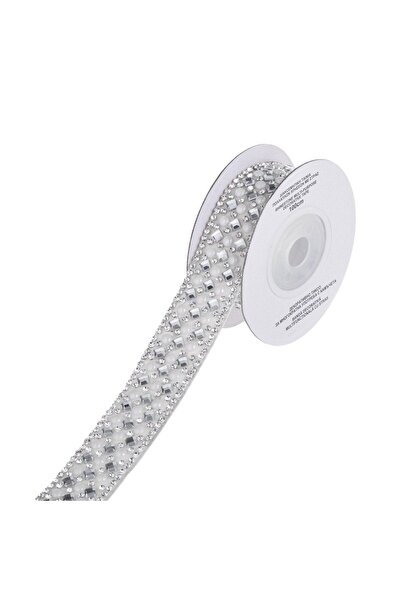 OEM Adhesive Tape with Silver Rhinestones & Beads 1mx2cm