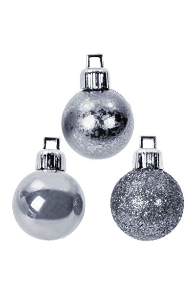 OEM Set Globuri de Craciun Argintii Mat Stralucitoare Glitter Ø8cm - 12buc