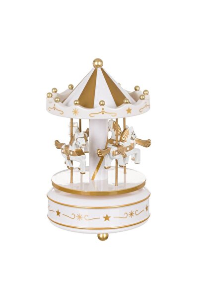 OEM Carusel Muzical de Craciun Alb 18cm