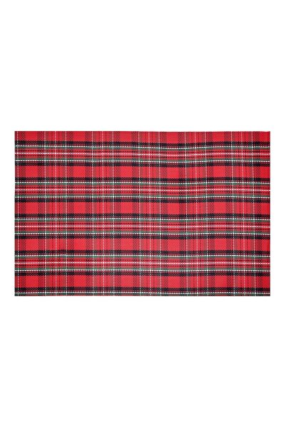 OEM PVC Plate Holder Red with Christmas Checks 45x30cm